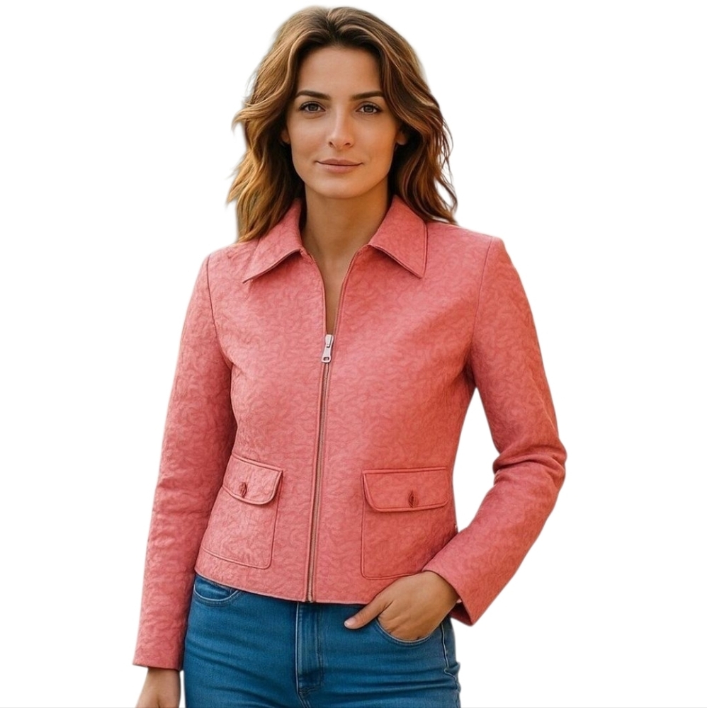WeatherTamer Pink Quilted Zip Jacket Women’s Small